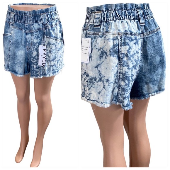 NWT FRAYED Super High Baggy Short in Sour Candy, size 30 - Picture 2 of 13